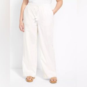 Soft Linen Blend Wide Leg Pant